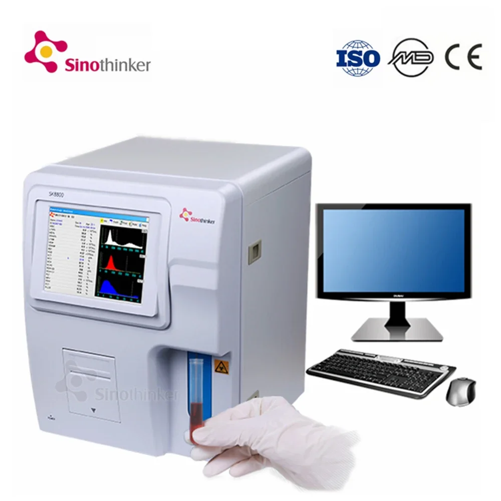 SK8800 Full-Auto WBC RBC Laboratory Test Machine 3 Part Cell Blood Counter System Hematology Analyzer