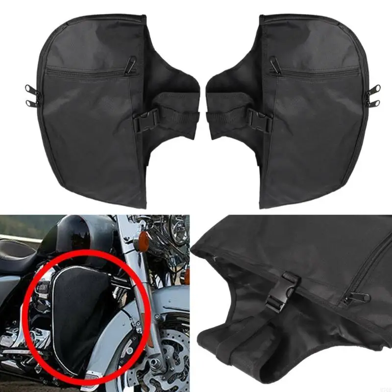 M76E Werkzeugtaschen für Motorräder und Fahrräder, Paar, Nylon-Schutzbügel-Tragetaschen mit Außentasche vorne, Hauptfach und – Detail 9