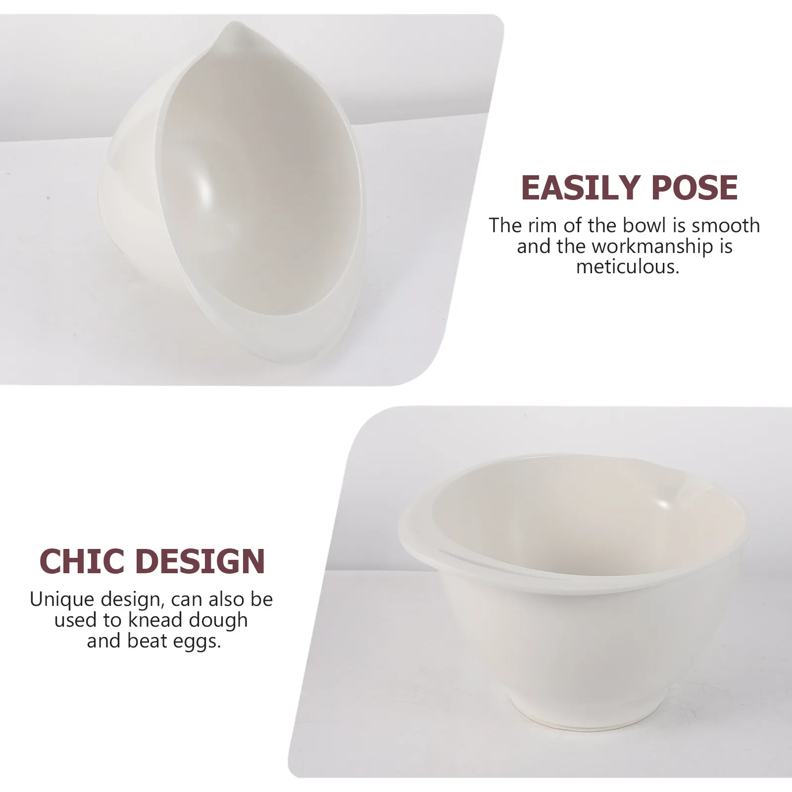 Heavy Duty Mixing Bowl Wide Mouth Kitchen Bowl for Egg Beating Salad Serving Fruit Prep and Dough Kneading