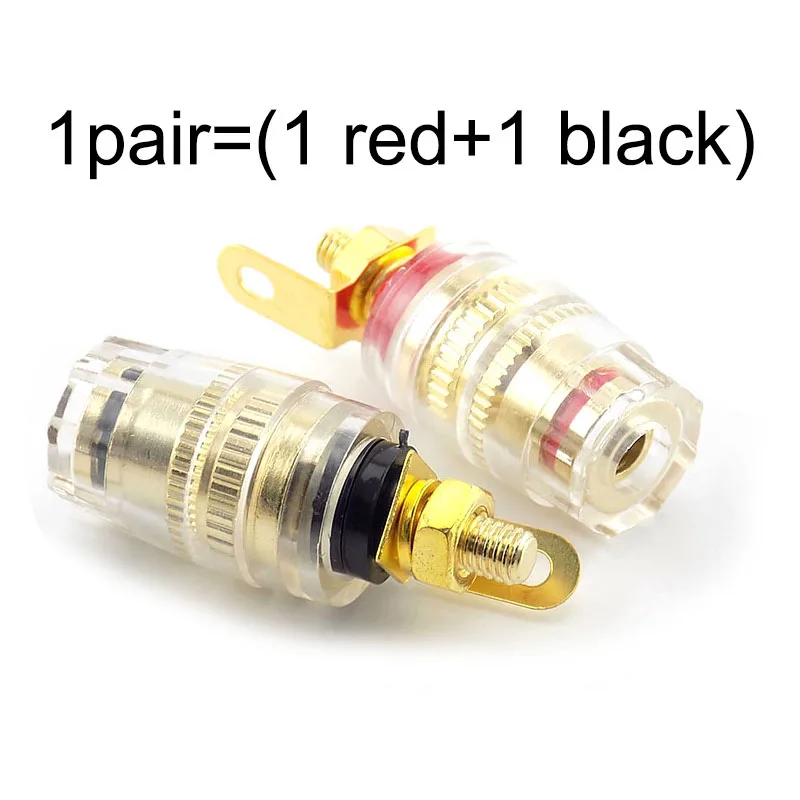 2 uds 4mm conector Banana profesional chapado en oro poste de encuadernación conector Banana conector Jack altavoz transparente conector adaptador F1