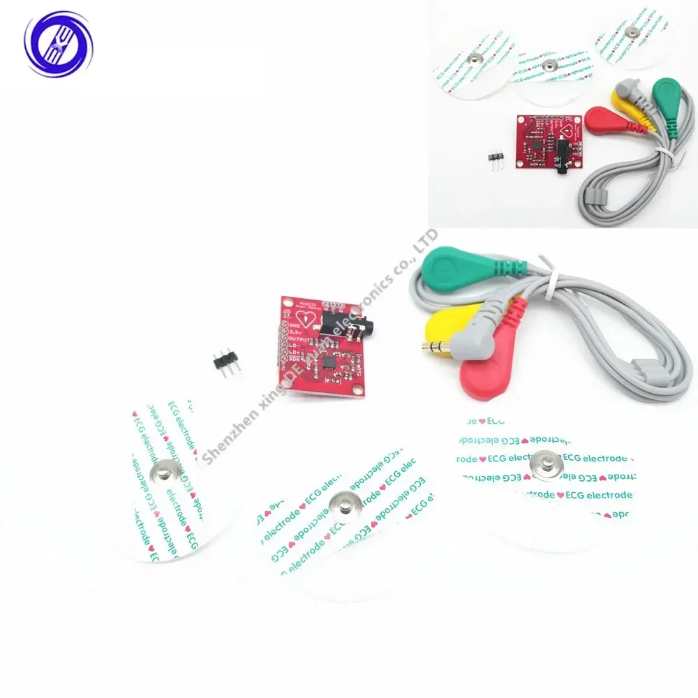 1PCS Ecg module AD8232 ecg measurement pulse heart ecg monitoring sensor module kit for Arduino no weld