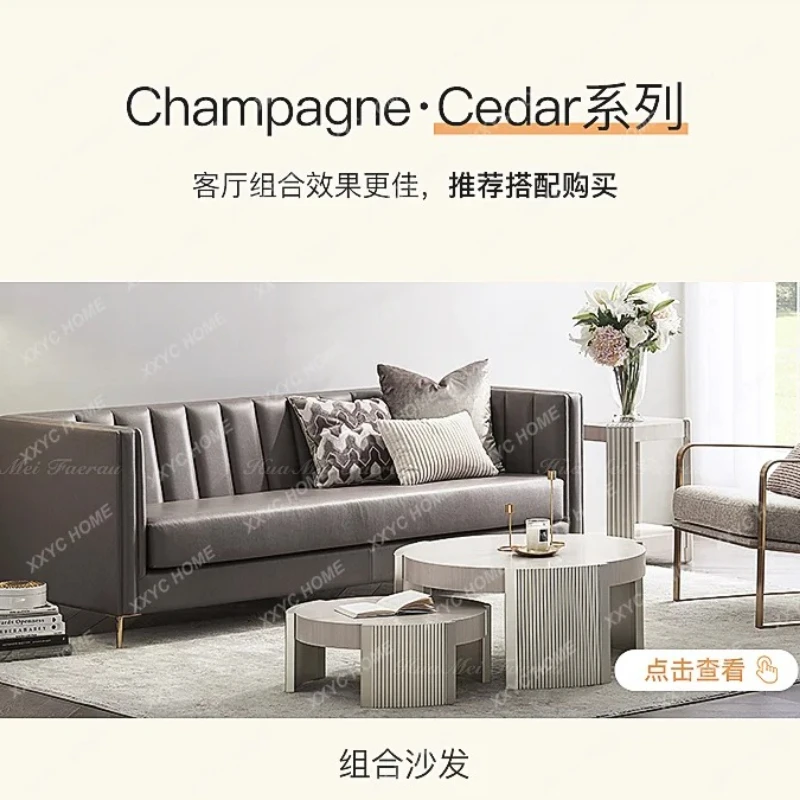 

X-S Coffee Table Living Room Small Apartment Size round Coffee Table Combination Advanced Artistic Sense HG