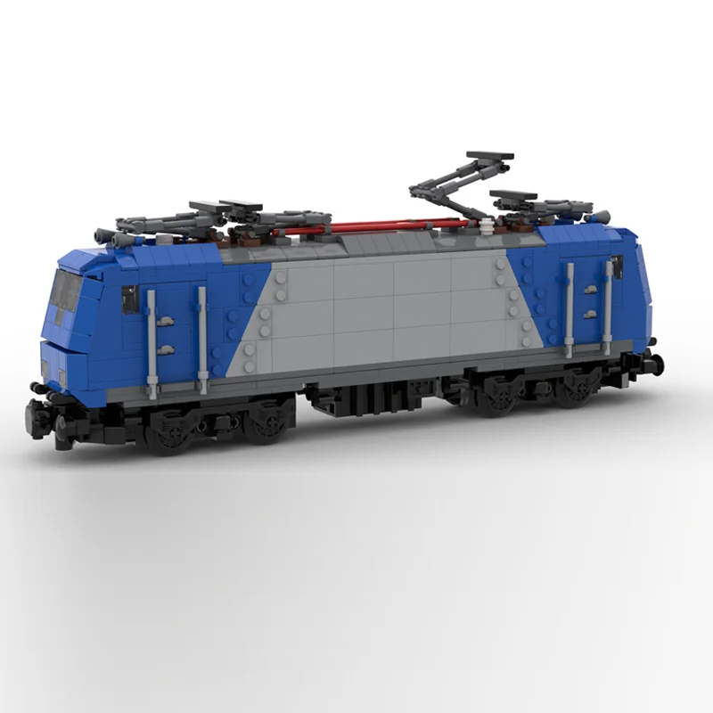 Modelo de coche urbano, bloques de construcción MOC, serie 185, locomotora eléctrica, tecnología Modular, regalos, vacaciones, montar, juguetes para niños, traje