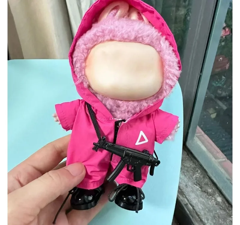 17cm Lafufu Clothes Outfit Accessories for The Monster Korea Kpop Lafufu Idol V1 V2 V3 Commando Jacket Clothing Pendant Mp5