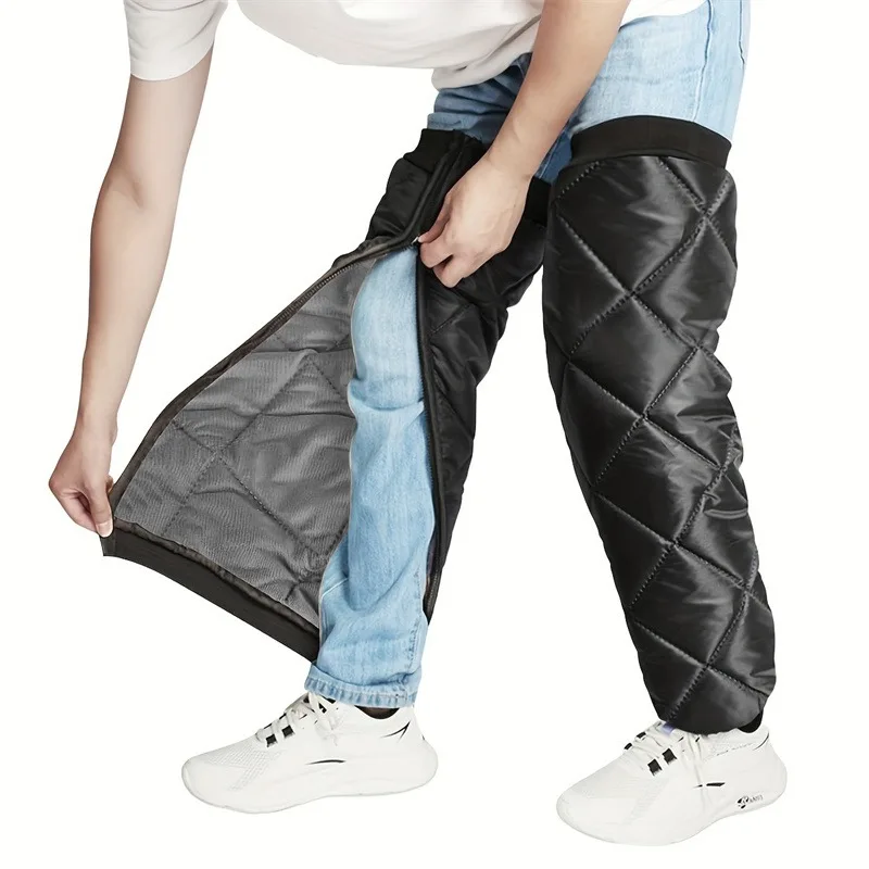 따뜻한 레그 슬리브 방풍 오토바이 무릎 보호대 겨울 레그 워머 열 보호 무릎 보호대 오토바이 가드 무릎 레그 슬리브 지퍼