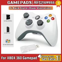 2.4G Wireless Game Controller For Xbox 360 Controller with Dual-Vibration Turbo Compatible with Xbox 360/360 Slim and PC Window