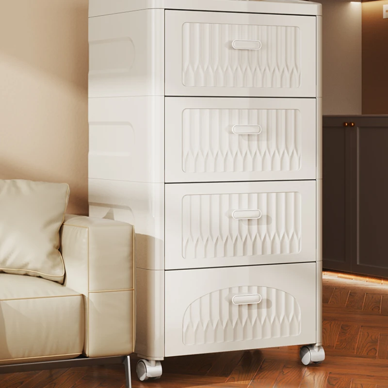 Drawer style storage cabinet, light luxury cream style living room