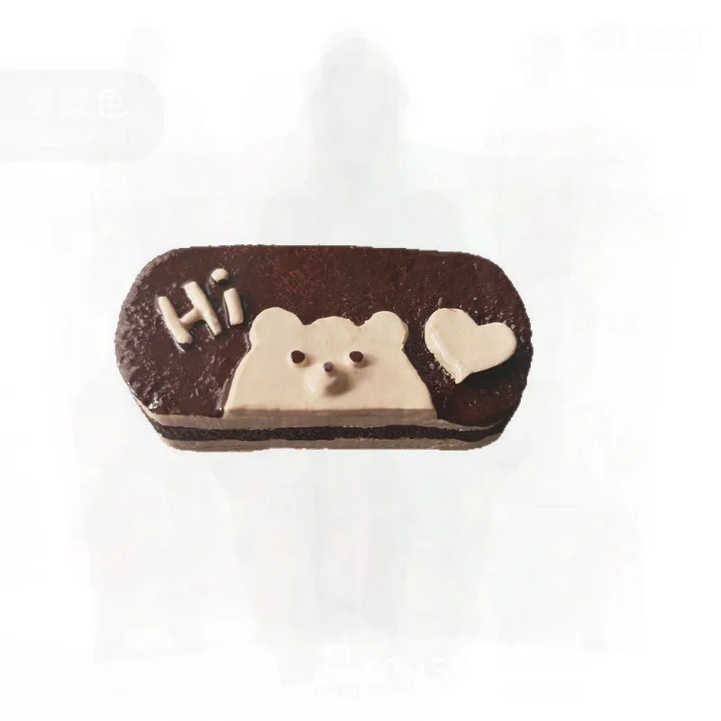

Tiramisu Bear Cake 3D Food Design Refrigerator Sticker Creative Home Decoration Entry Door Magnetic Resin Artwork
