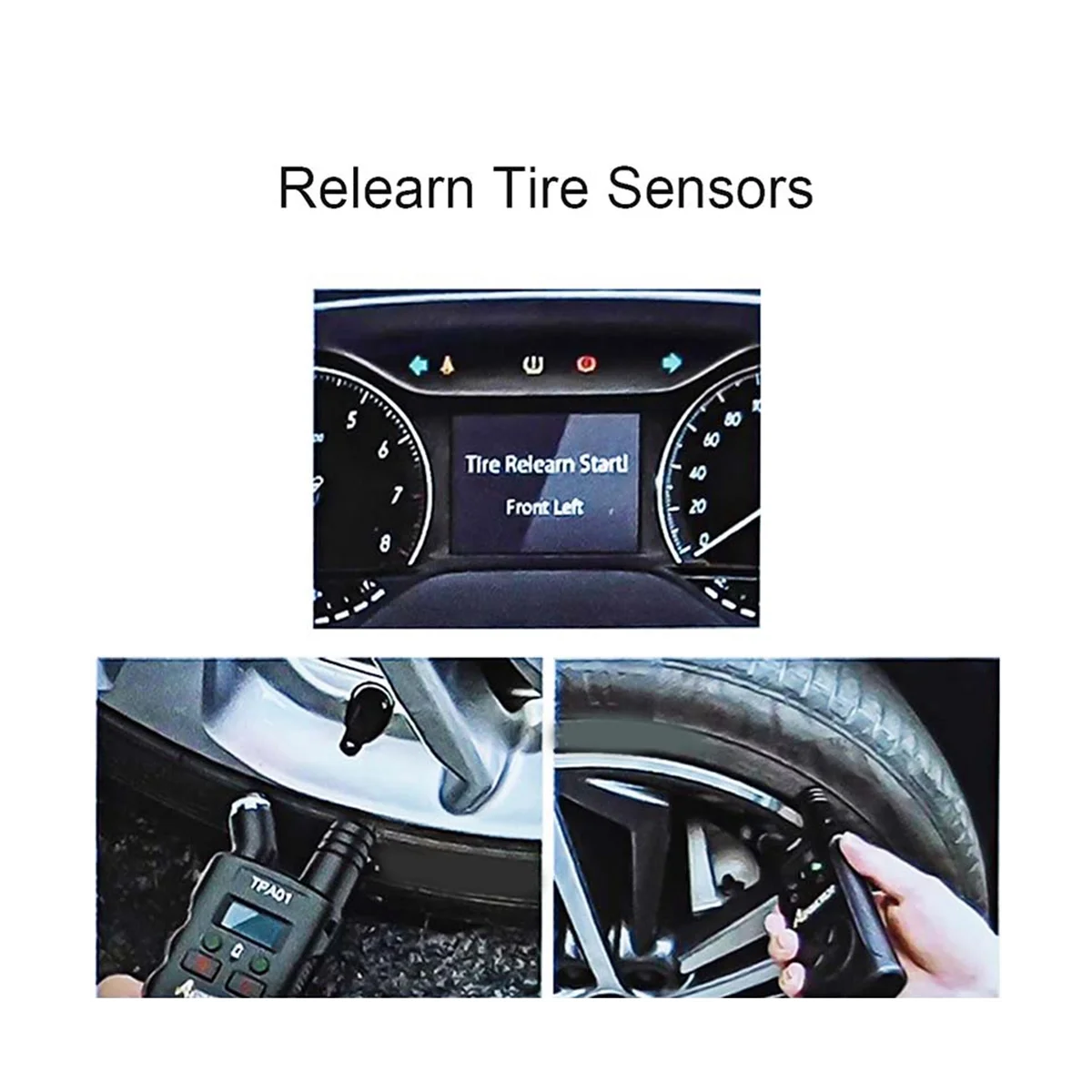 AERMOTOR 2-IN-1 Tire Pressure Monitoring System Tool Tpms Activation Tool Tire Pressure Sensors with LCD Display