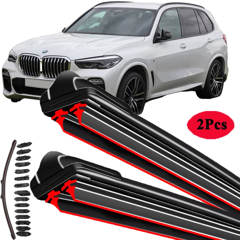 

For BMW X5 X5M SUV G05 F95 xDrive 30D 50D 40I 2018 2019 2020 2021 2022 Windshield Blue Wipers Double Rubber Wiper Blade