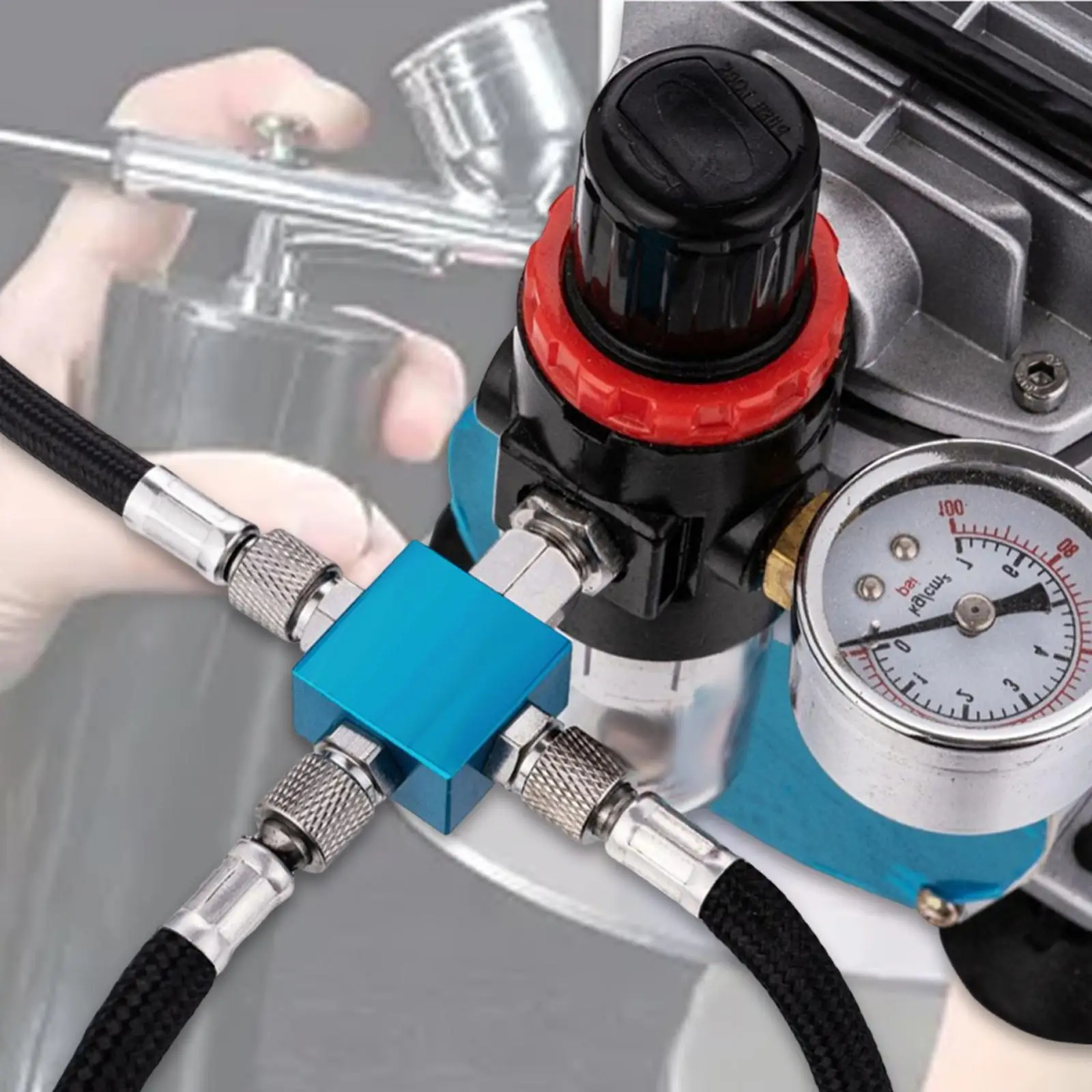 

3 Way Brush Air Hose Splitter Temperature Adapter Brush Hose Joint