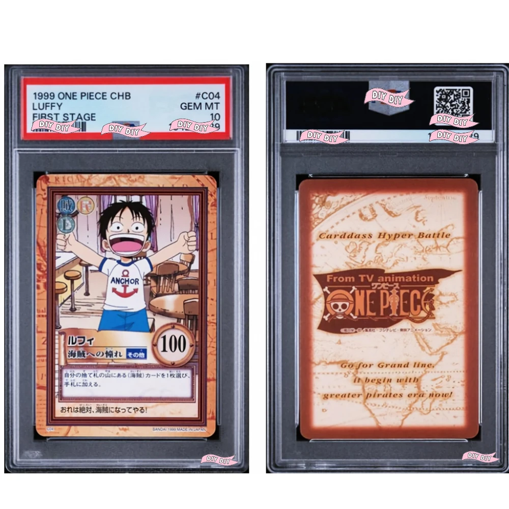 DIY 1999 ONE PIECE LUFFY CARDDASS HYPER BATTLE FIRST STAGE 10 Points Rating Gift Display Copy HOLO Card Dropshipping