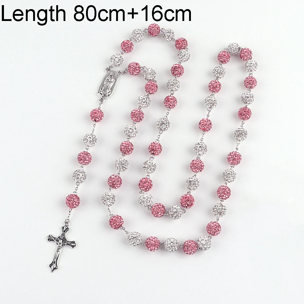 Hot selling European and American women\'s long necklace Rosary prayer bead necklace six layer high quality soft ceramic drill
