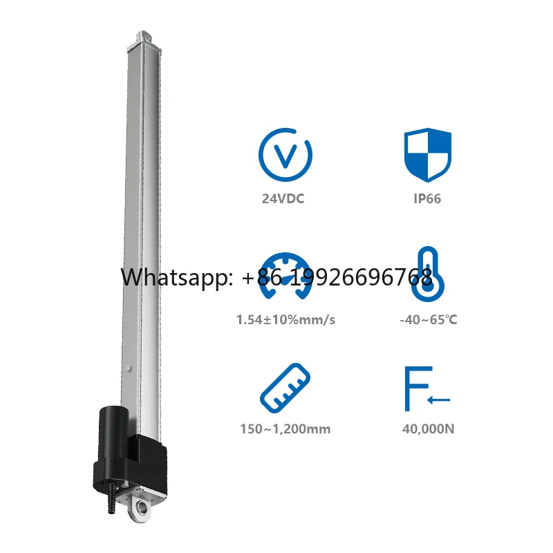 PrimoPal Solar Tracker Linear Actuator Sycronized 1.54mm/s 50000N 1000mm 1200mm Stroke Heavy Duty 24V Electric Linear Actuator