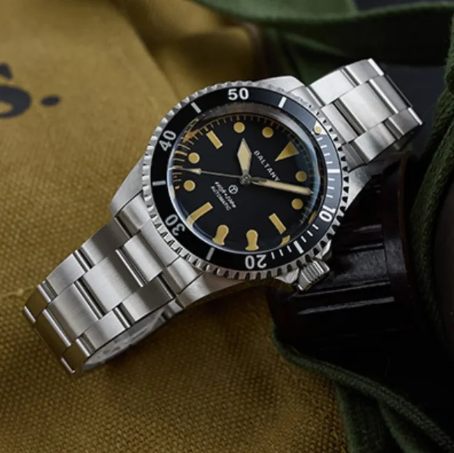 Baltany Men Automatic Watch 39mm Mechaical Wristwatch Sapphire Mirror Diver 20Bar Waterproof Luminous NH38 Aluminum Bezel