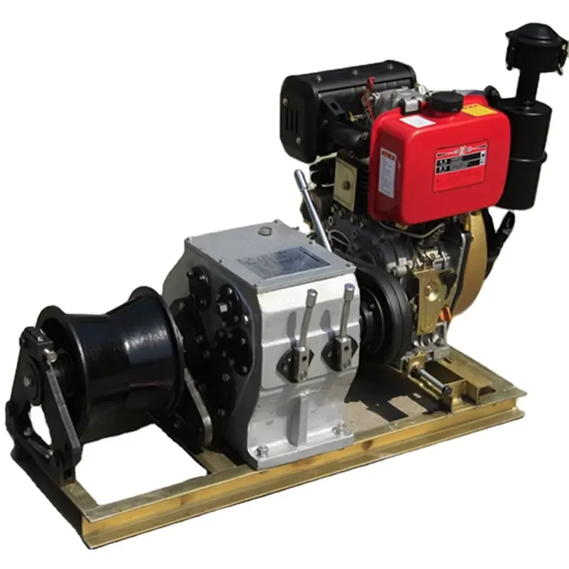 Recycling Machine 2026 Single Drum Capstan Cable Puller Winch 50KN for Underground Cable Laying
