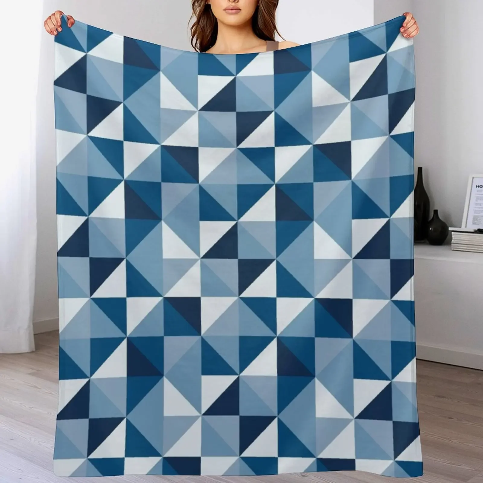 

Modern Shades of Blue Throw Blanket Moving Furrys funny gift Sofa Quilt Blankets