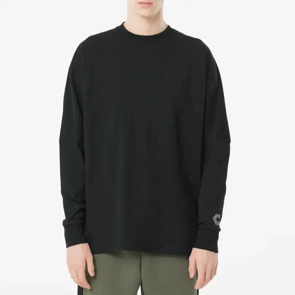 CRONOS Icon Dolman L/S TEE【BLACK】Men Cotton T Shirts Long Sleeve Bodybuilding Fitness T-shirt Spring Autumn Gym Sportswear Top