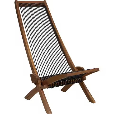 Wooden Outdoor Lounge Chair - Low Profile, No Assembly Needed for Patio, Backyard, Deck