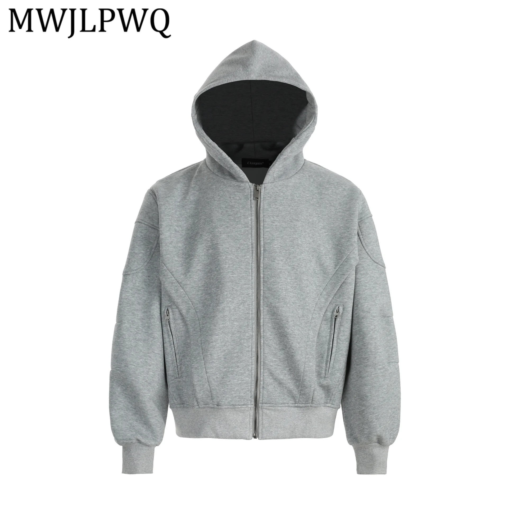 

MWJLPWQ 2026 Spring New Structrue Design American Retro Sweatshirt Male High Street Simple Versatile Hooded Tops For Men 13380