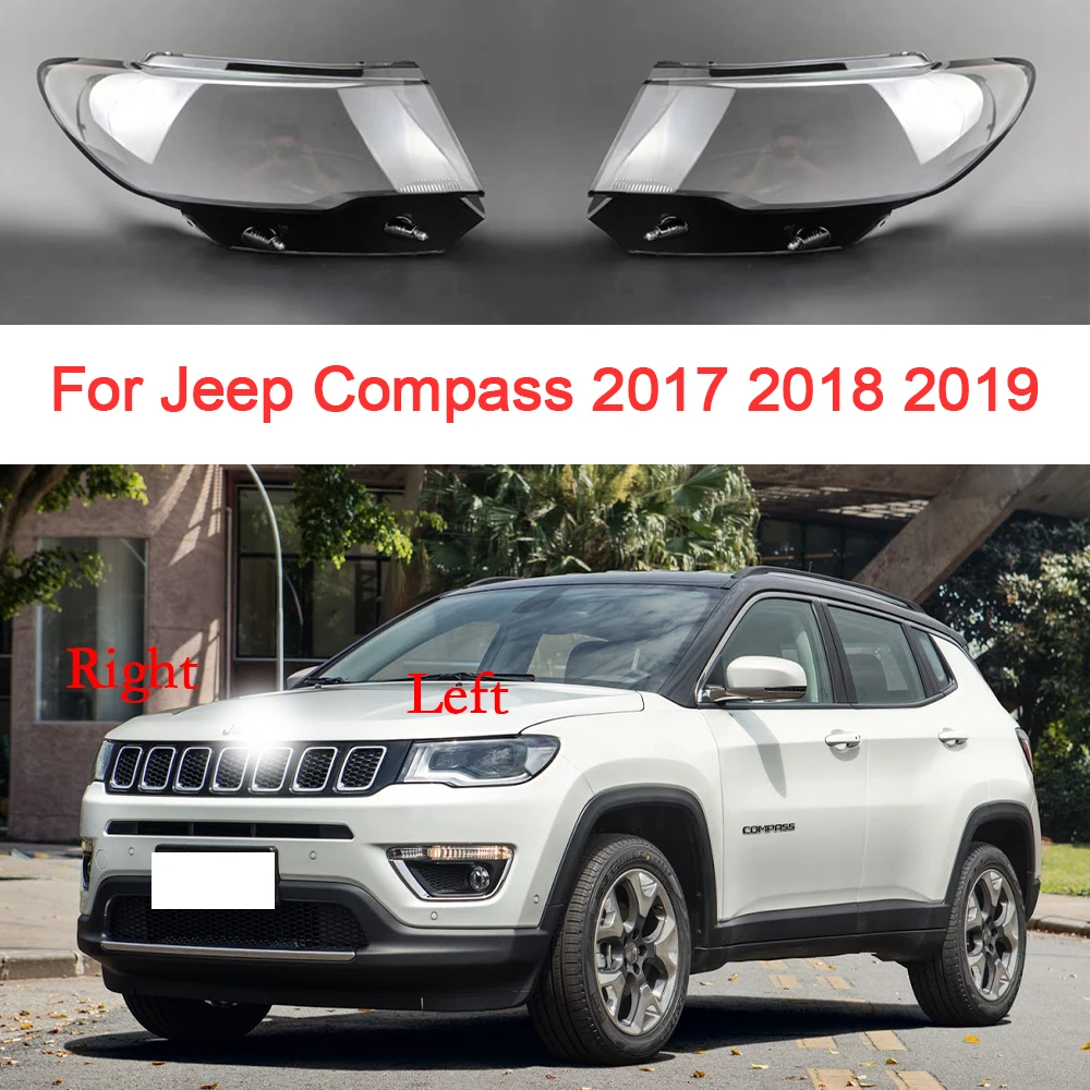 

Car Headlight Glass For Jeep Compass 2017 2018 2019 Transparent Lens Cover Plexiglass Lampshade Car Accessories Replacement