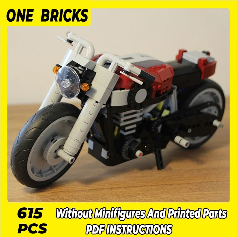 

Moc Building Blocks Coffee Motorcycle B-Model 10269 Technical Bricks DIY Assembly Construction Toys For Child Holiday Gifts