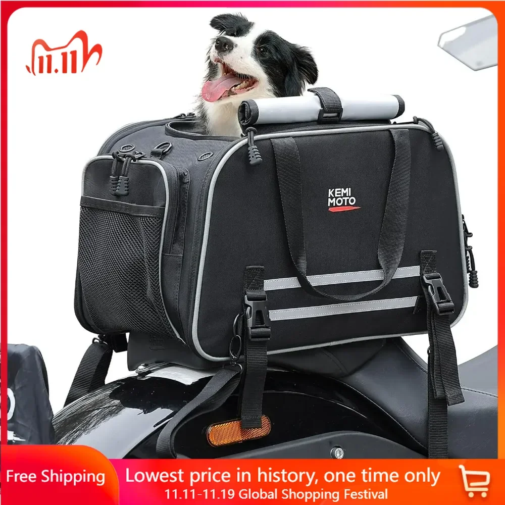 Dog Cats Carrier,  Expandable Travel Carrier, Folding Soft-Sided Carriers, for Touring Cruiser Trike Car, Portable Pet Carrier