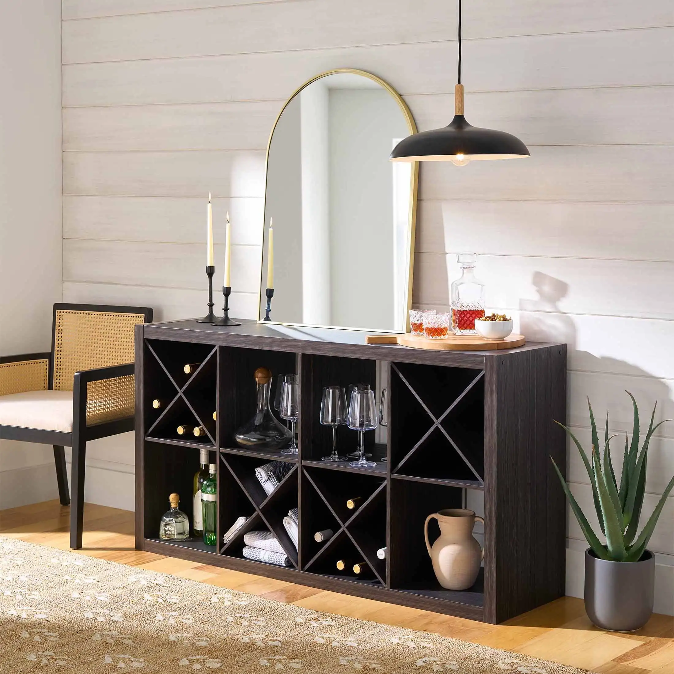 

X Shelf Cube Organizer Insert, Tobacco Oak