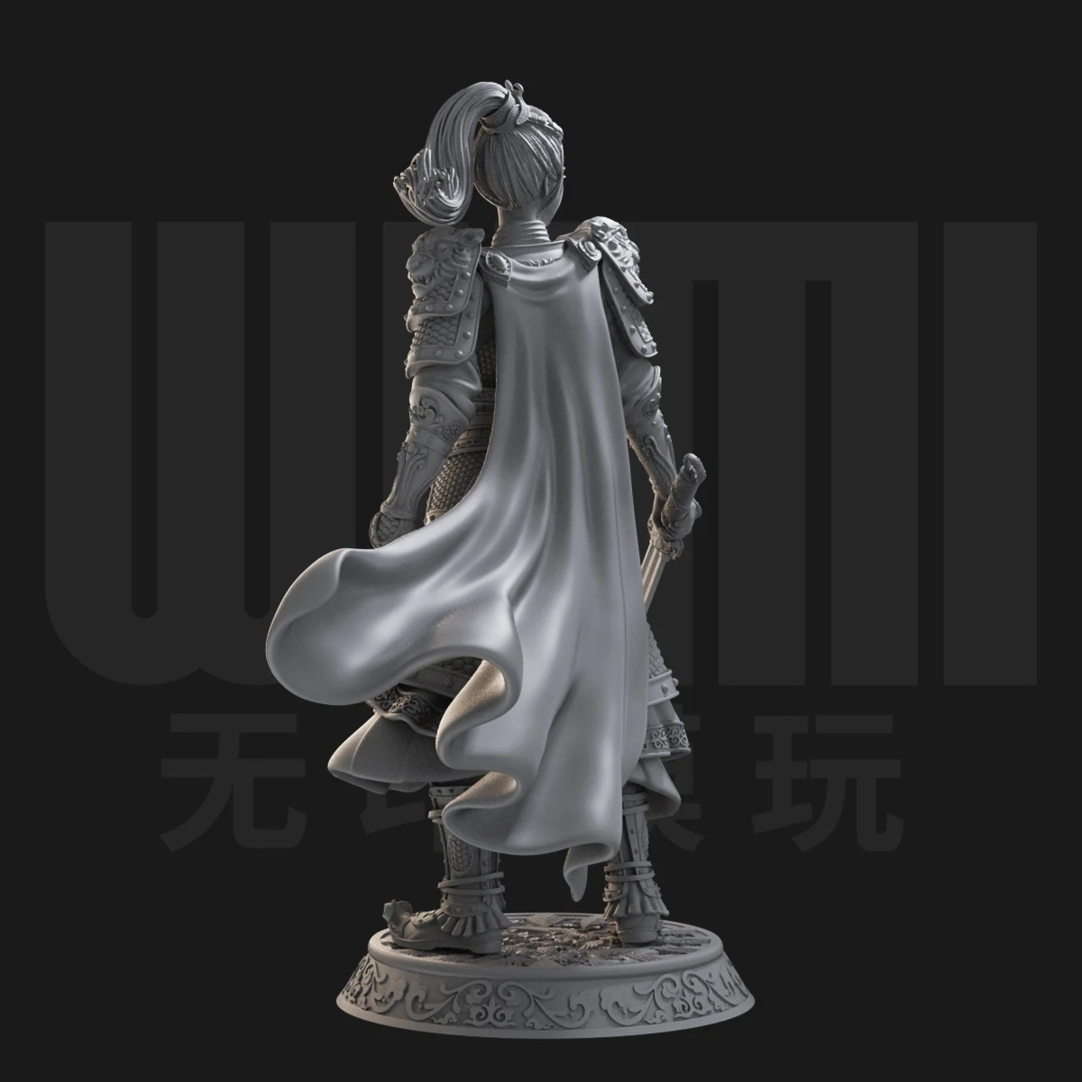 1/18 Central Plains Female General Chinese style white model GK handmade soldier 3D printed model image 4