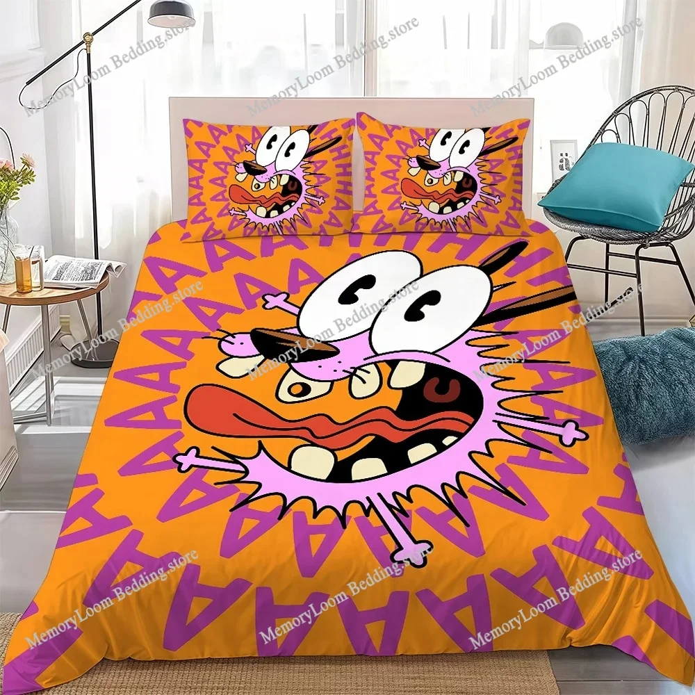

Cartoon C-Courage the C-Cowardly Dog Cute Duvet Cover Set Bedding Soft Laundry Cotton Bed Student Dormitory Gift Home Textile