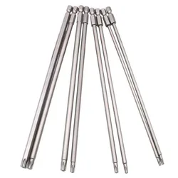 Broca de destornillador Torx de 50mm-200mm, vástago hexagonal de 1/4 pulgadas, alto par magnético, juego de destornilladores de cabeza de estrella de 6 puntos con agujero