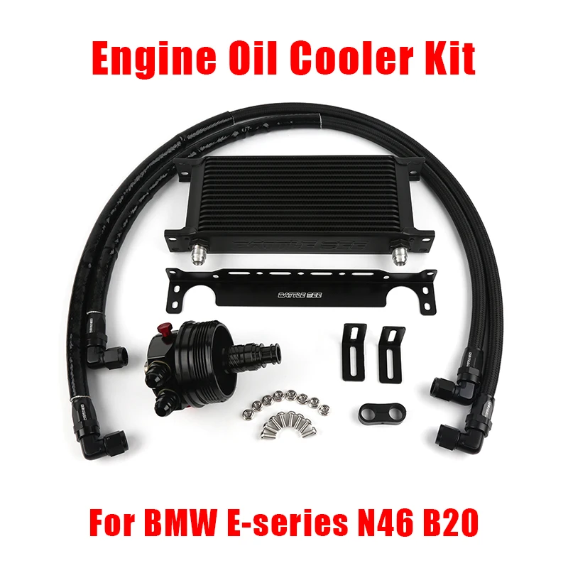 

BATTLE BEE Engine Oil Cooler Kit Split Oil Filter Adapter Radiator Cooling System For BMW N46B20 E46 E85 E87 E90 BB-OCK-118