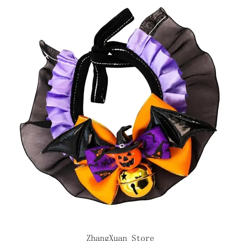 Halloween-Haustierhalsband aus weichem Stoff für Hunde und Haustiere, Kleiderhalsband 3XUF – Detail 7