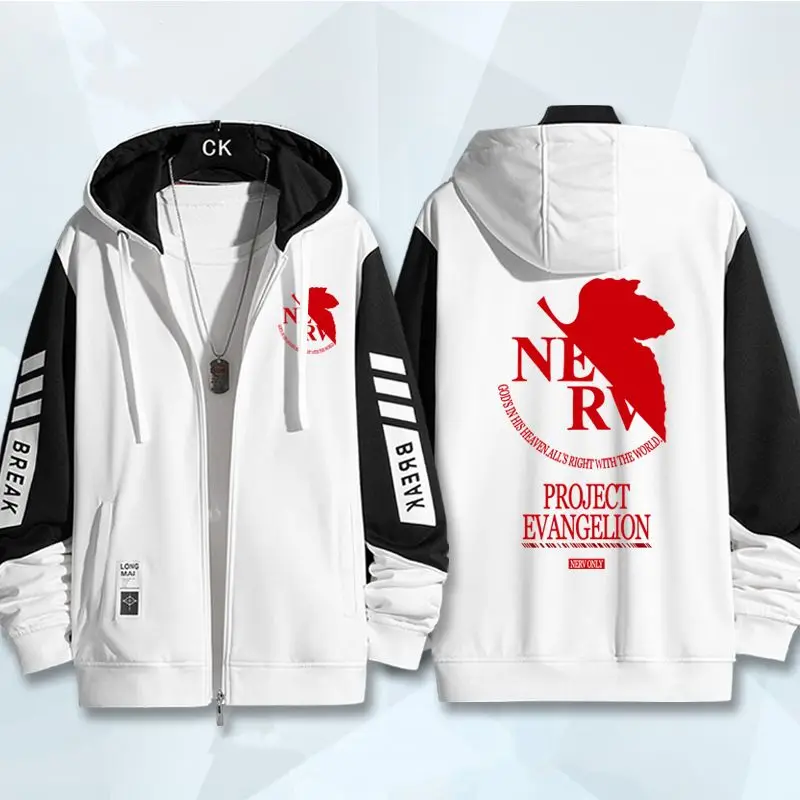 Cartoon Neon Genesis Evangelion Hooded Cardigan Sweater Jacket Anime Peripheral EVA-01 2D Outerwear Jacket Boys Clothing Gift view 2