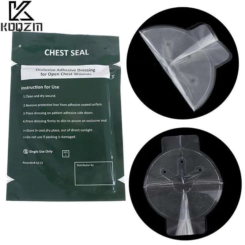 2PCS Medical Vent Chest Seal Occlusive Adhesive Dressing For Open Chest Wounds Survival Emergency Trauma Sticker First Aid Patch