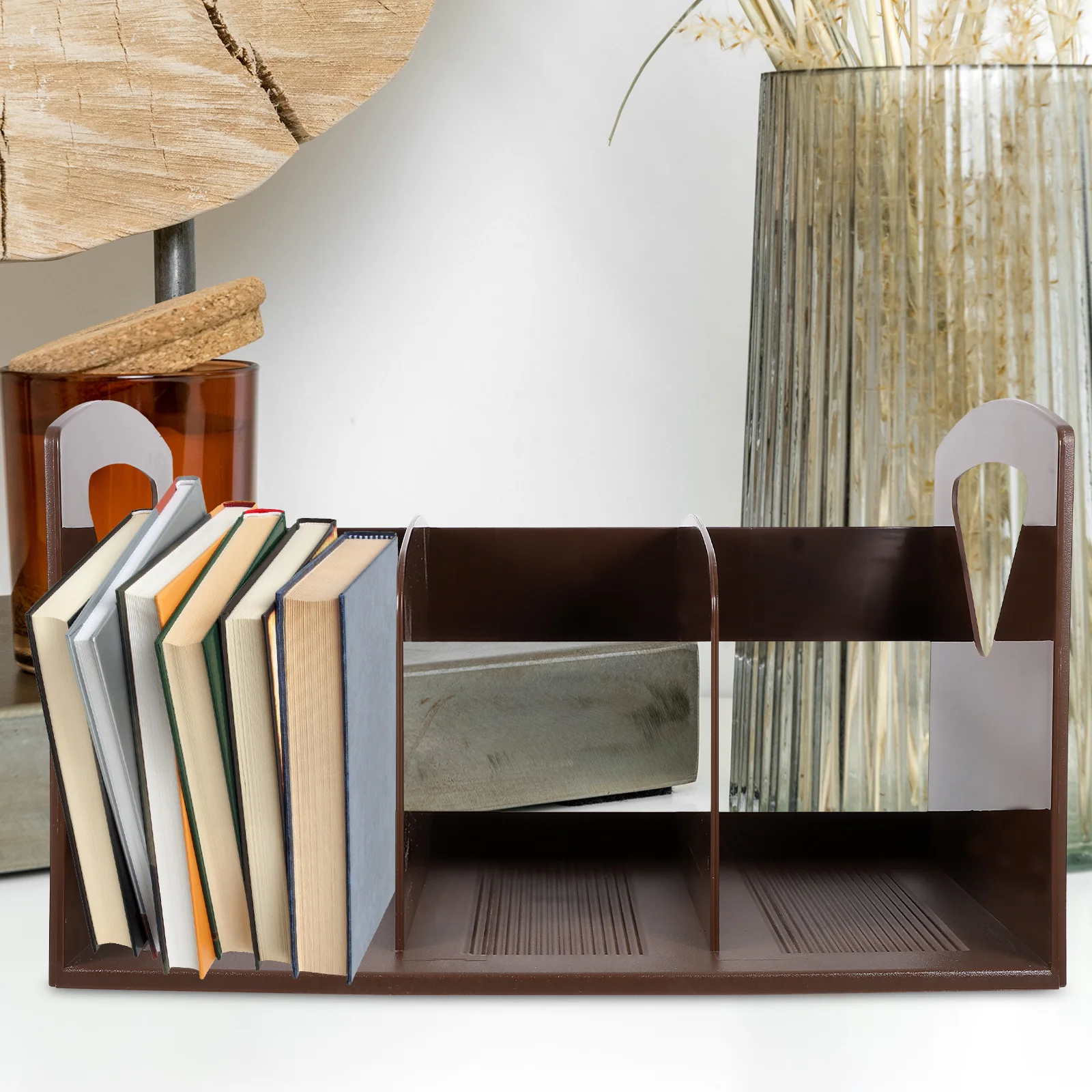 

Large Bookshelf Documents Storage Rack for Bedroom Portable Coffee Desktop Bookshelves Case Office
