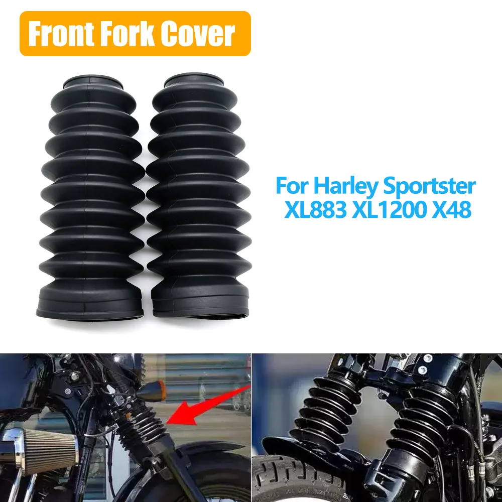For Harley Davidson Sportster XL883 XL1200 X48 XL 883 1200 Motorcycle Front Fork Cover Gaiters Gators Rubber Boots