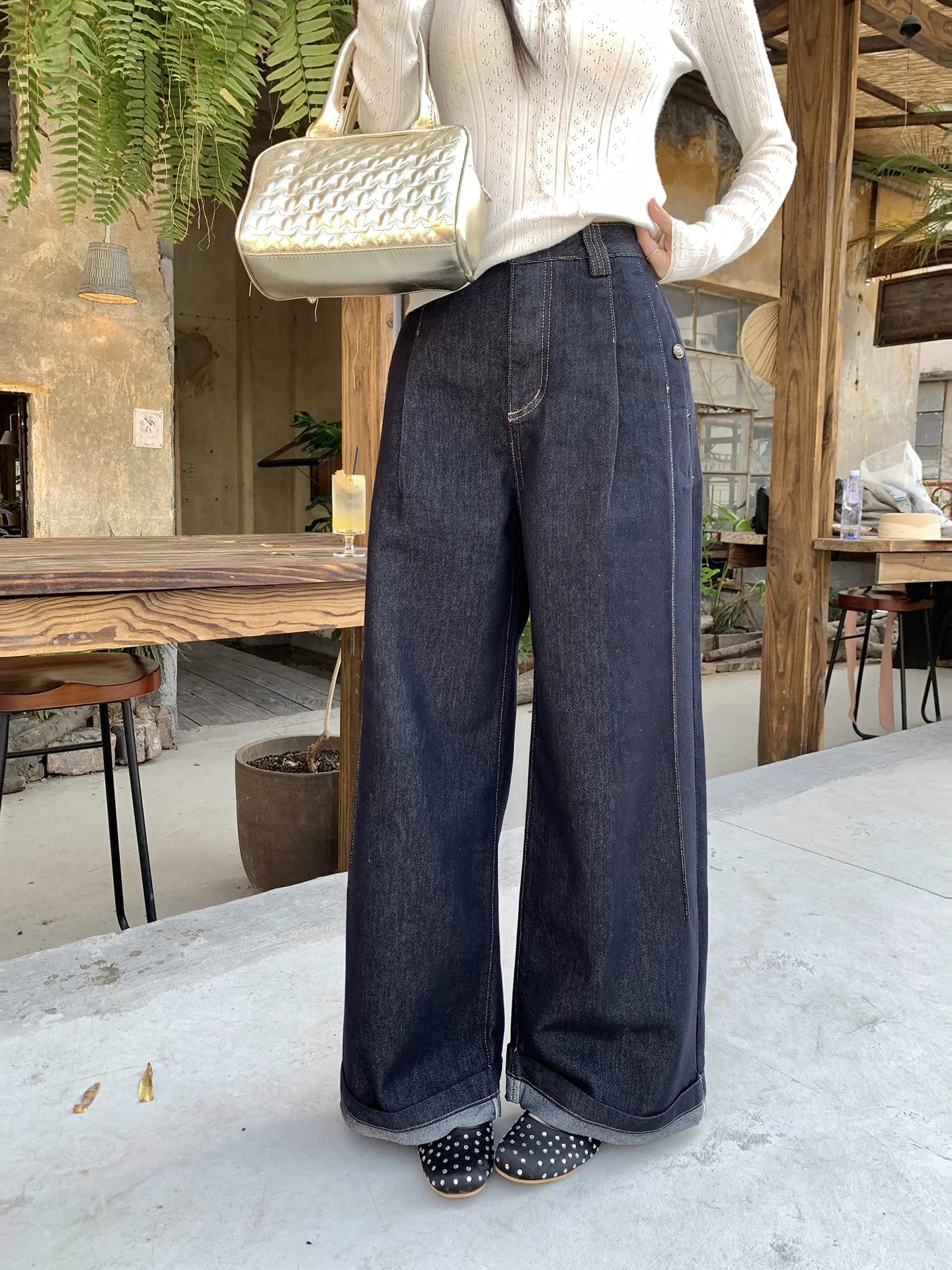 

Low Waist Straight Leg Jeans Women's Spring Summer Vintage Wide Leg Pants Drapey Floor Length Versatile Super Good Looking