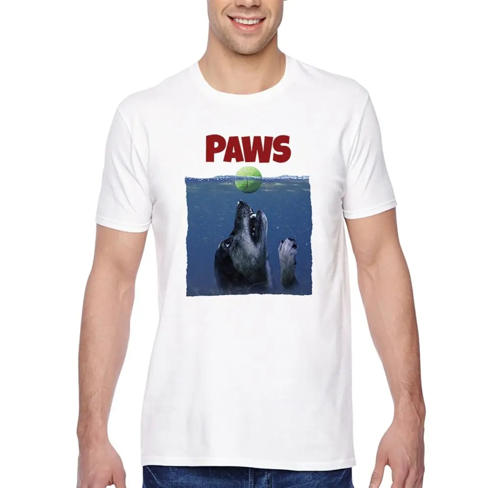 XtraFly Apparel Men's Tee Paws Dog Swim Jaws Animal Pet Shark Crewneck T-shirt Unisex T-shirts For Men Women