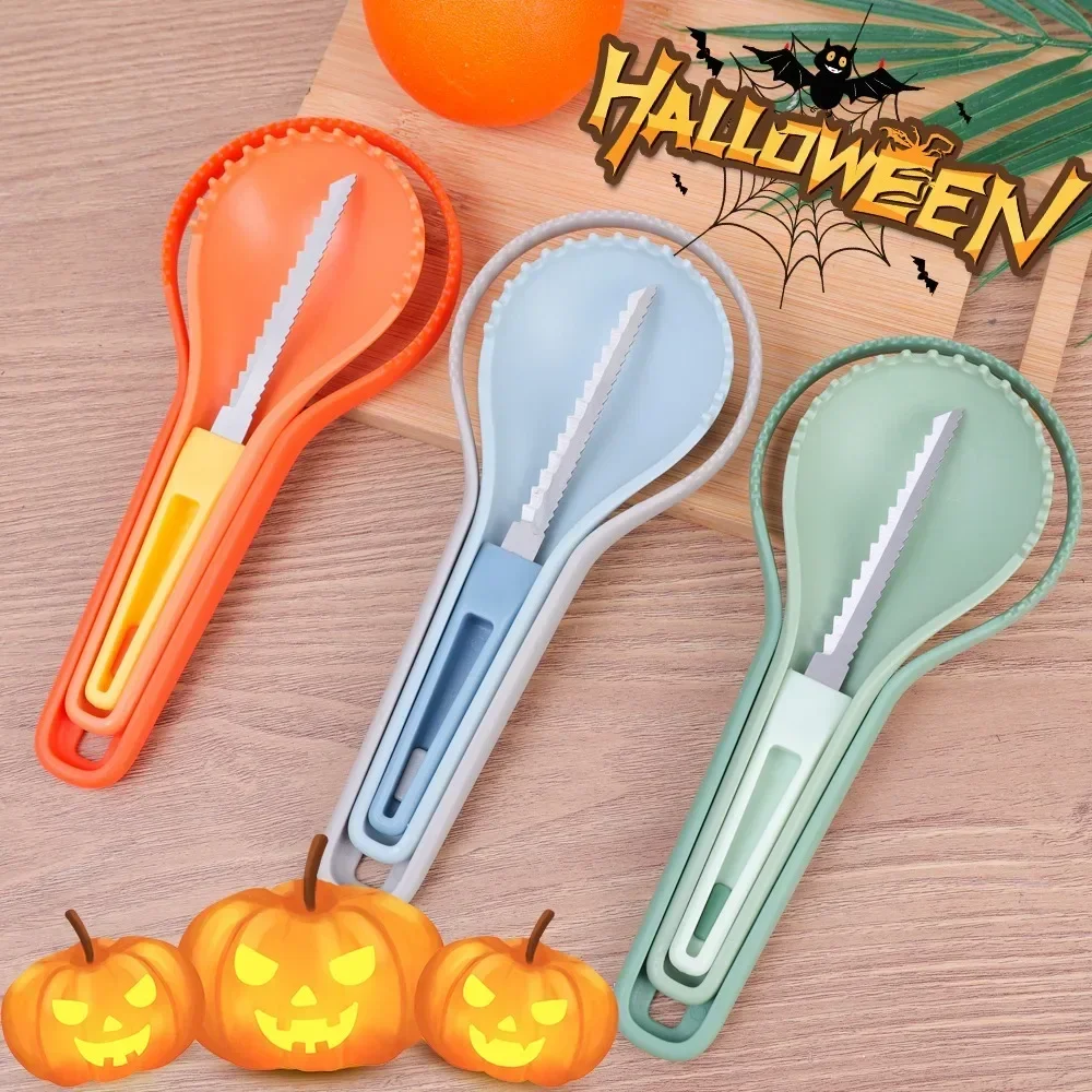 Fruit Whittling Carving Tool 3 in 1 Stacking Pumpkin Tool Set Multifunctional Pumpkin Cutting Supply Household Kitchen Accessory