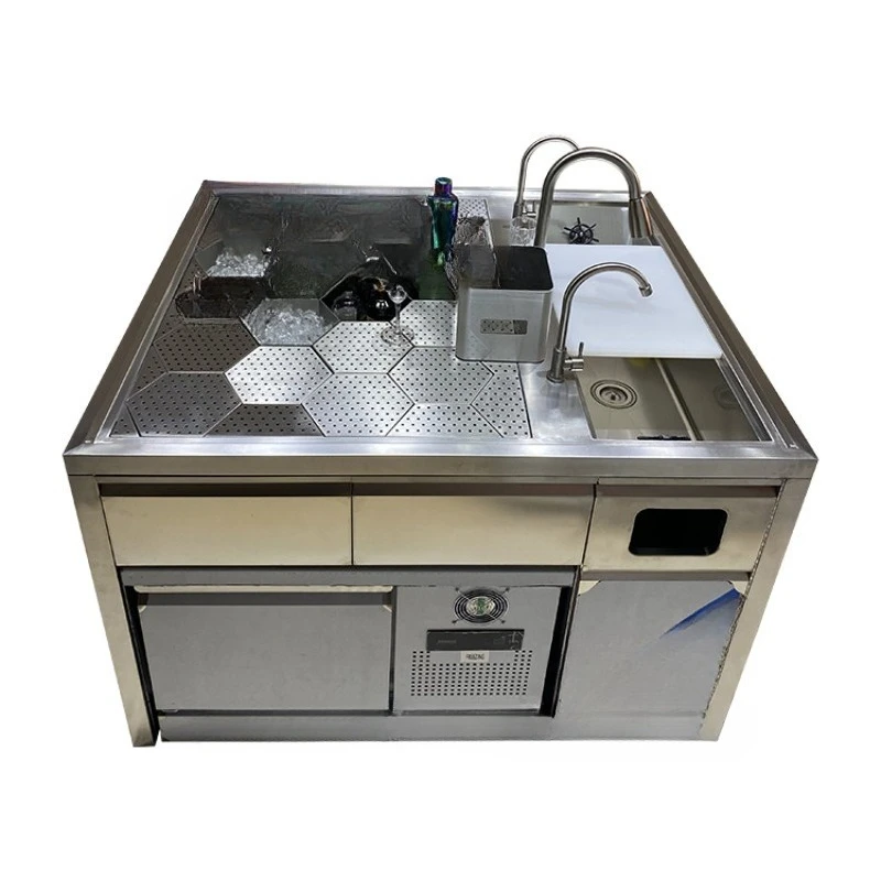 

Hot Sale Stainless Steel Counter Workstation Smart Bar Station