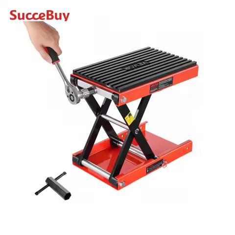 SucceBuy 1200lbs Motorcycle Lift Wide Deck Motorcycle Scissor Jack Heavy Duty Steel Bike Repair Center Stand for ATV, Dirt Bikes