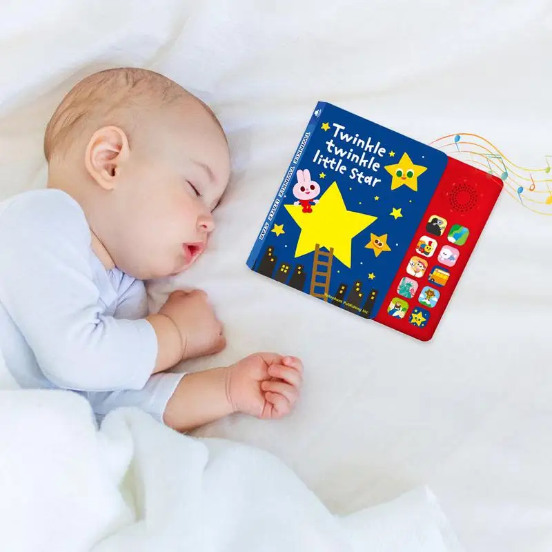Livro de música interativo, livros de aprendizagem de músicas, 10 rimas de berçário, iluminação em inglês, auxiliares de ensino para meninos e meninas