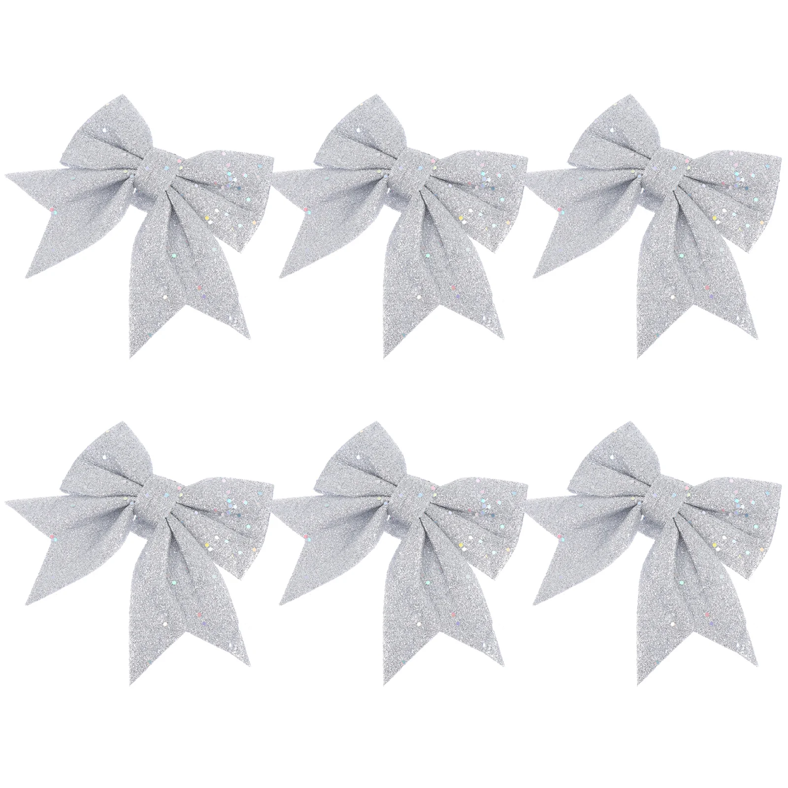 6 Pcs Christmas Bow Office Decorations Hanging Pendants Tree Wreath Fashionable Ornaments Pearl Cotton Bow-knot