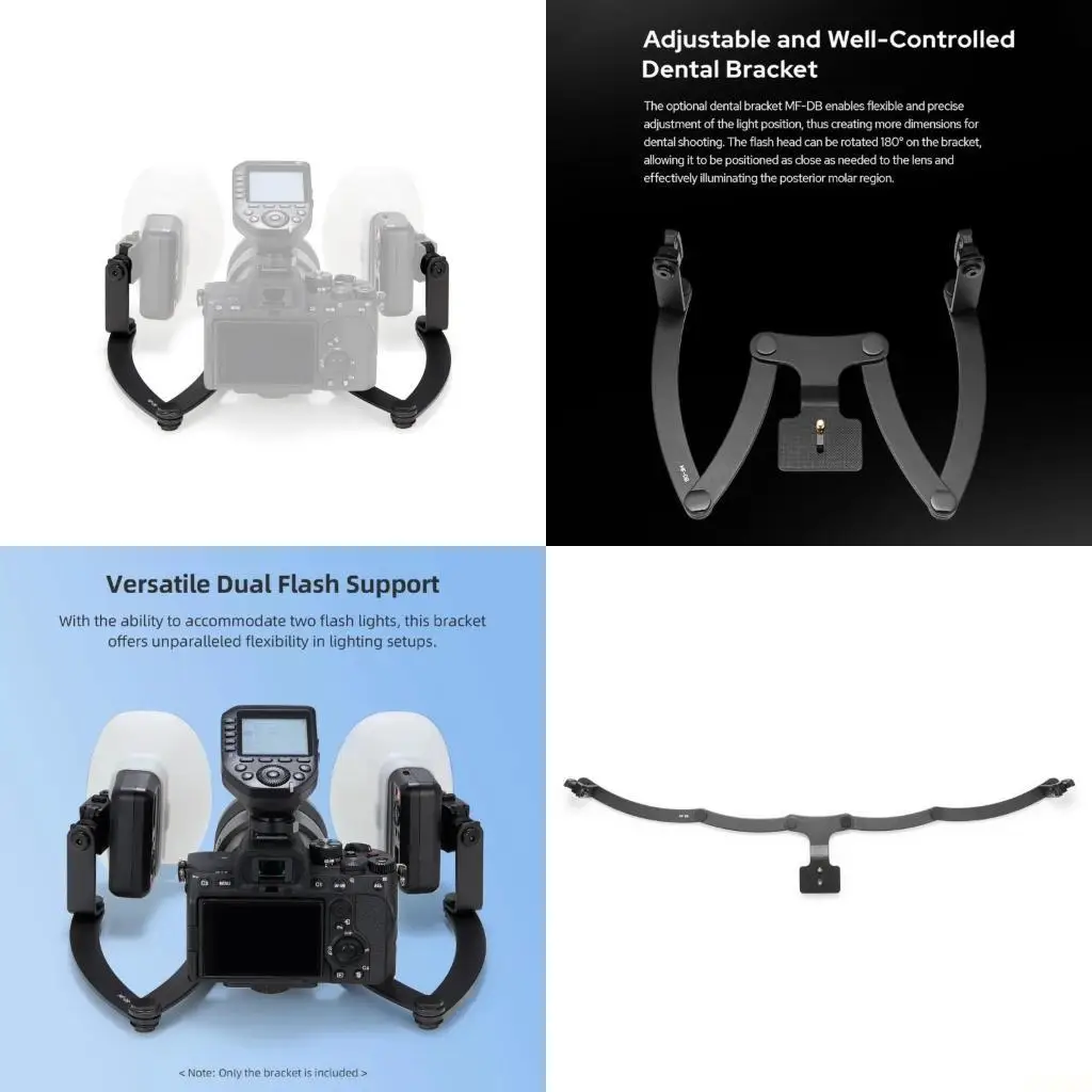 B03F MFDB Photography Flash Bracket Flexible Double Head Mini Flash Holder for MF12-DK1 Enhancing Photo Quality