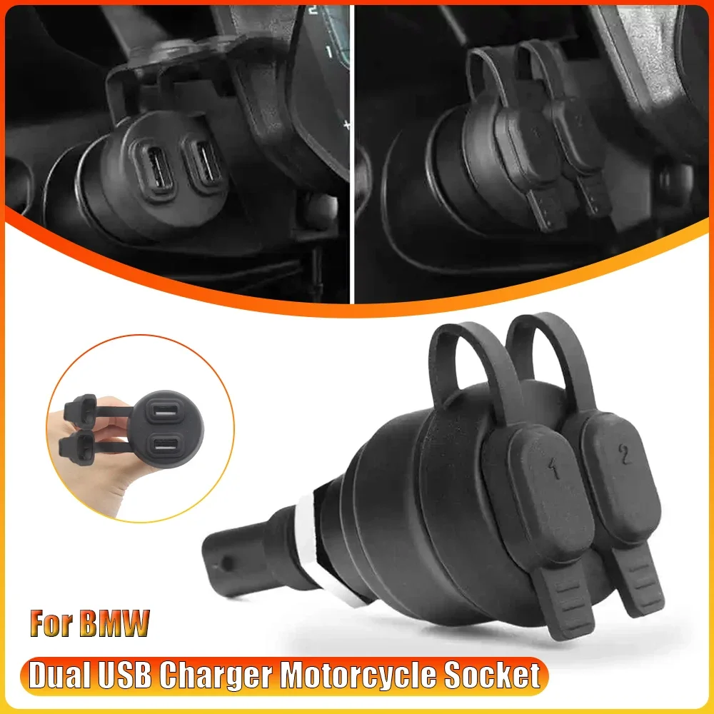 

Dual USB Charger Motorcycle Socket for BMW F900R / R1250GS / R1200GS / S1000XR / K1600GT / K1300S / F850GS / F750GS / F650GS