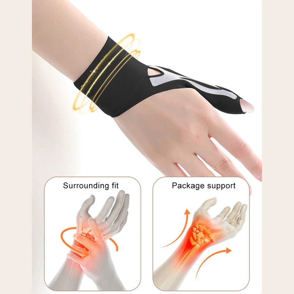 1pc New Thumb and Wrist Compression Sleeve for Tendonitis, Arthritis Pain Relief for Women & Men, Splint Liner, Fits Both Hands
