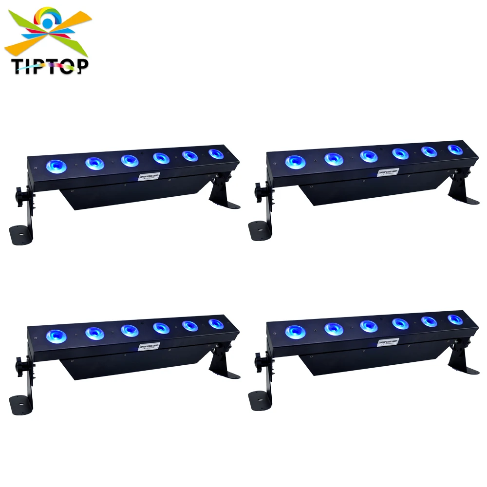 Freeshipping 4 Pack 6x18W RGBWA UV Building Decorative Trade Assurance Led 6 in 1 Smart Light Led Washer 12500MAH Phone App