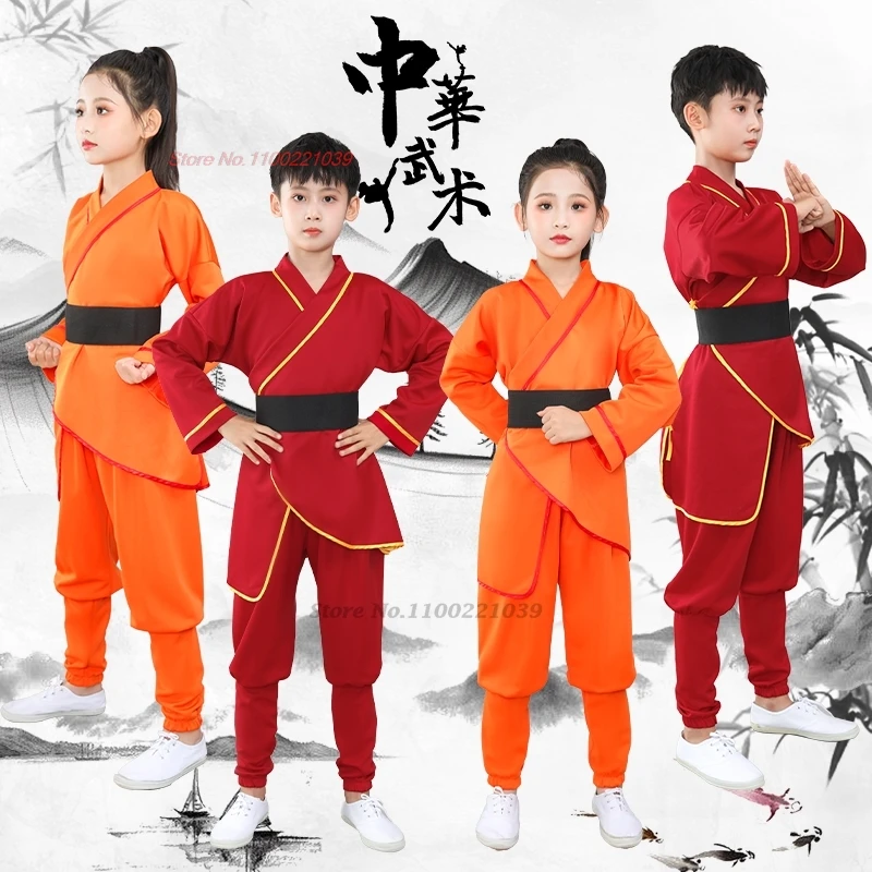 2024 children children wushu shaolin kung fu uniform traditional martial art suit tai chi wushu training exercise practice suit