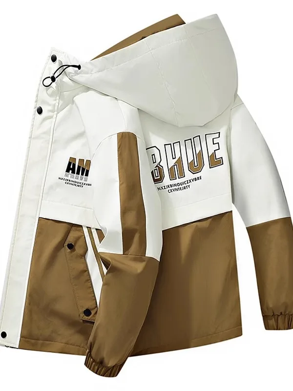 

Весенне-осенняя мужская куртка, модная корейская версия, рабочая одежда, пальто с капюшоном, повседневная тонкая свободная ветровка, одежда M, пальто